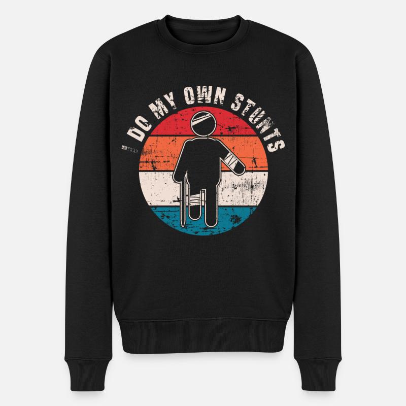 I Do All My Own Stunts Injured Injury Broken Arm - Männer Premium Bio Pullover - Schwarz
