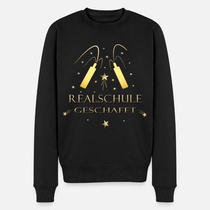 Realschule geschafft Realschulabschluss - Männer Premium Bio Pullover - Schwarz