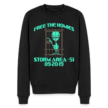 Free The Homies Storm Area 51 09/20/2019 T-shirt - Männer Premium Bio Pullover - Schwarz - Vorne - Nico (187cm)