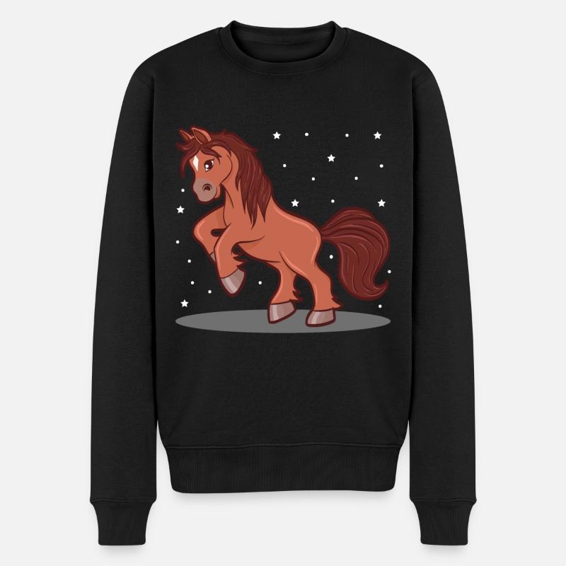 Life Is Better With Horses Design Horsing Shirt - Männer Premium Bio Pullover - Schwarz