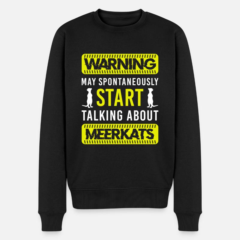 Erdmännchen Zootier - Männer Premium Bio Pullover - Schwarz