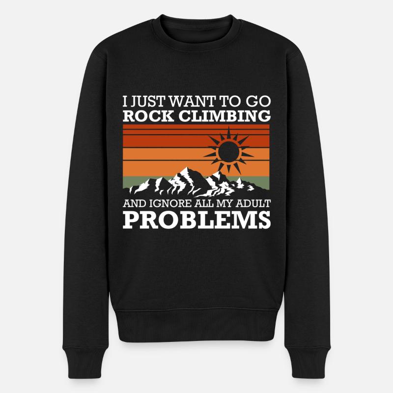 Problem Lustig Mir Egal Motto - Männer Premium Bio Pullover - Schwarz