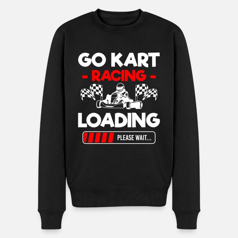 Gokart Racing Kartsport Autorennen - Männer Premium Bio Pullover - Schwarz