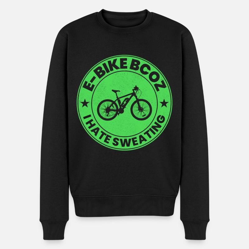 E-Bike Elektro-Fahrrad E-Radfahrer Fahrradfahrer - Männer Premium Bio Pullover - Schwarz