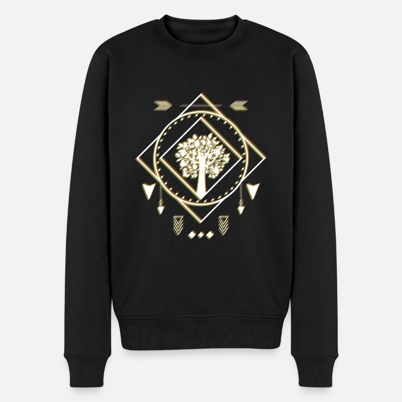 Symbol Sprituell Sterne Bedeutung - Männer Premium Bio Pullover - Schwarz