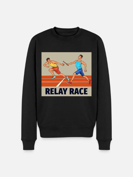 Relay race run athlete track and field running - Men's Premium Organic Jumper - black