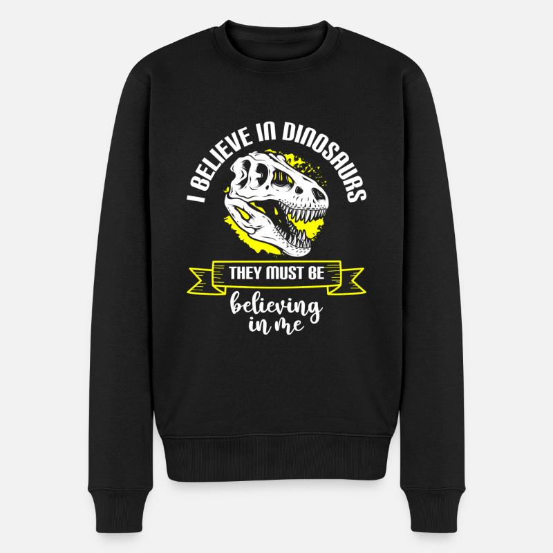 Dinosaure Dinosaure Herbivore - Pull Premium bio Homme - noir
