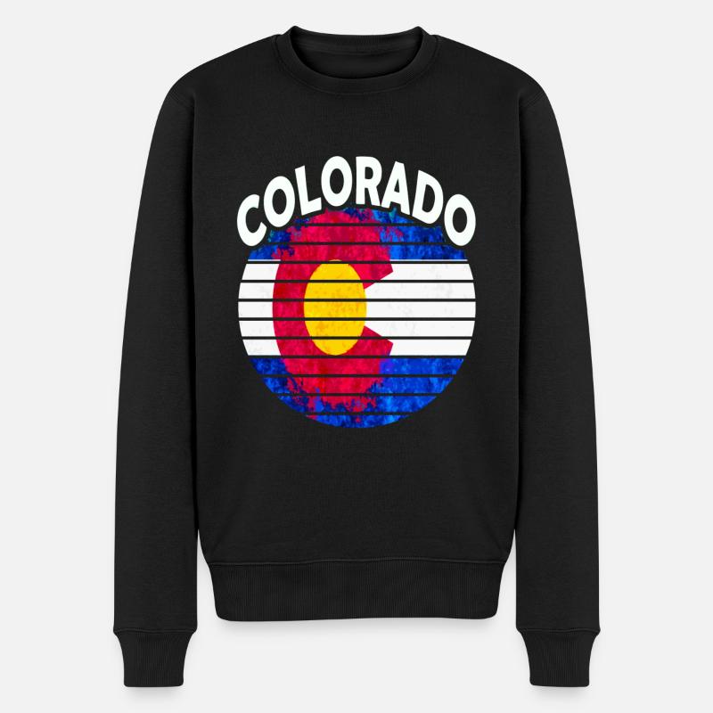 Colorado Retro Vintage Colorado Transplant - Männer Premium Bio Pullover - Schwarz