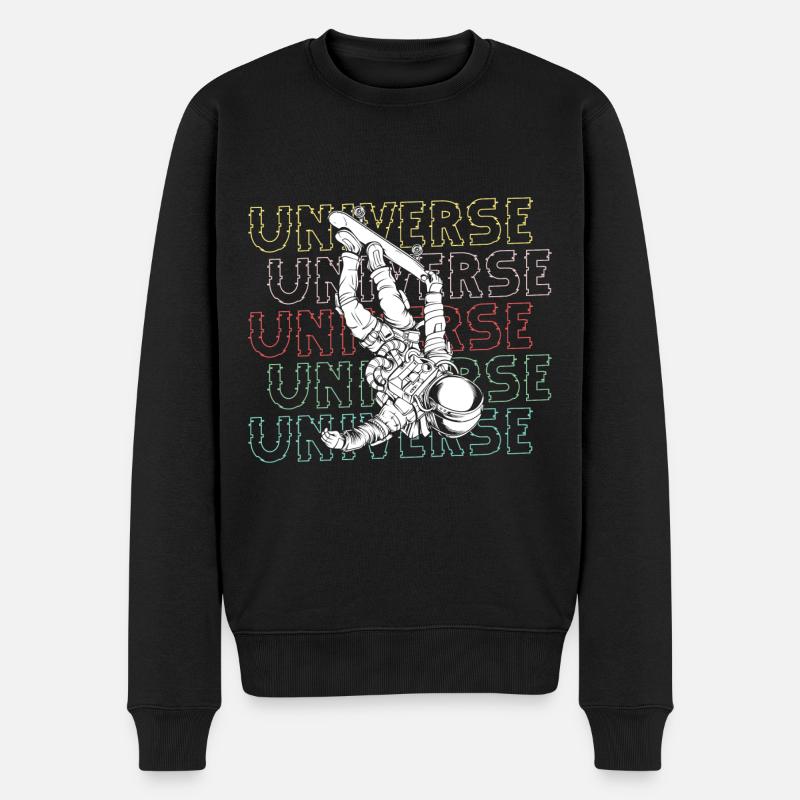 Weltall Mond Mars - Männer Premium Bio Pullover - Schwarz