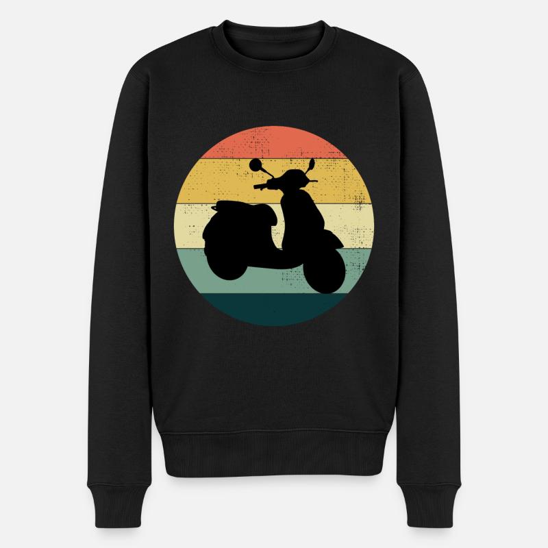 Roller Fahrer Roller Motorrad Vintage Retro - Männer Premium Bio Pullover - Schwarz