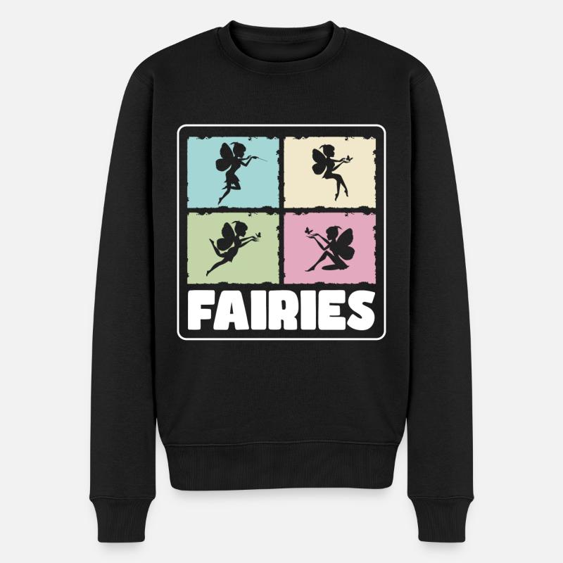 Fee Schwester Feen - Männer Premium Bio Pullover - Schwarz