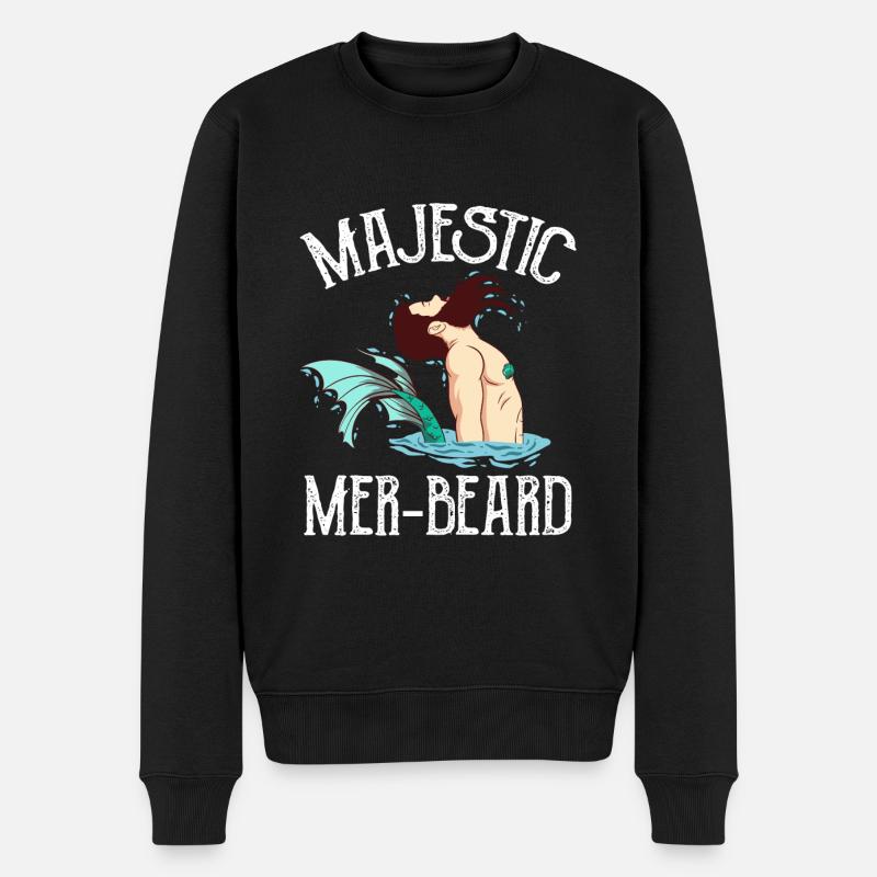 Fisch Gesichtsbehandlung Hear Bart Schnurrbart Kollektion - Männer Premium Bio Pullover - Schwarz