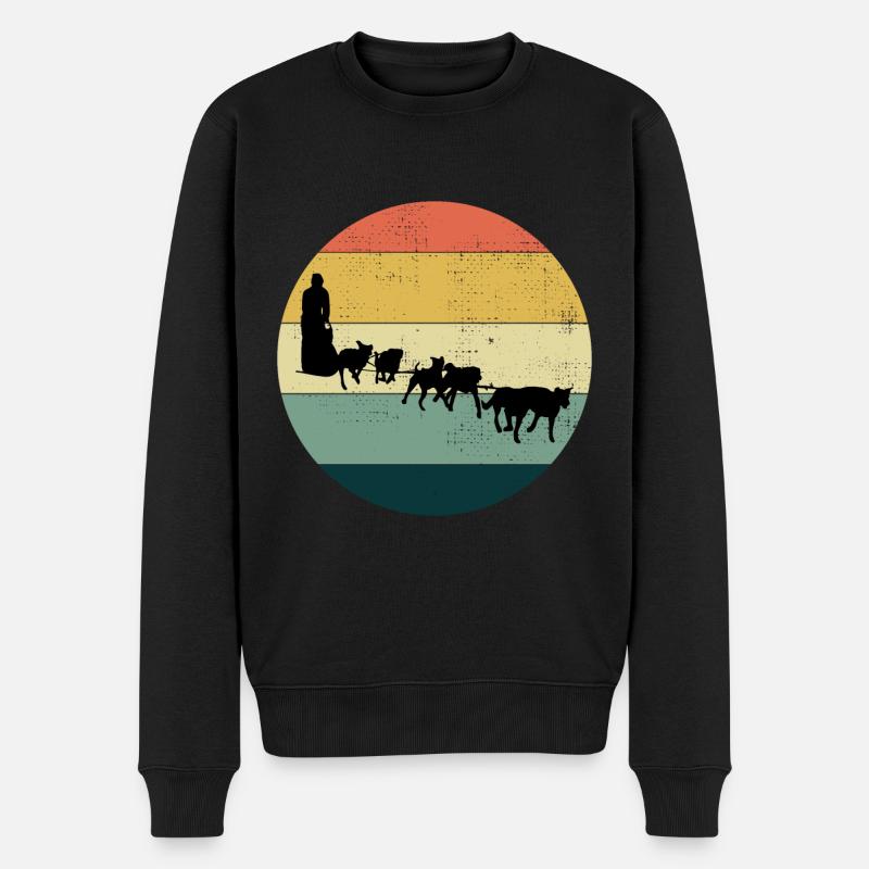 Husky Schlitten Hunderennen Alaskan Racers - Männer Premium Bio Pullover - Schwarz