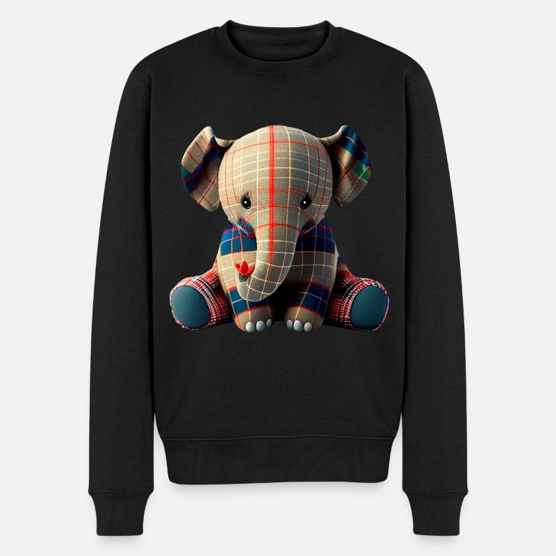 Stoff Elefant - Männer Premium Bio Pullover - Schwarz