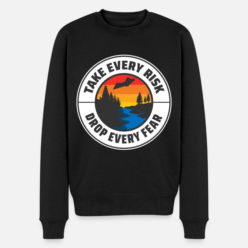 Wingsuit fliegen Base Jumping Fallschirmspringen Wingsuiting - Männer Premium Bio Pullover - Schwarz