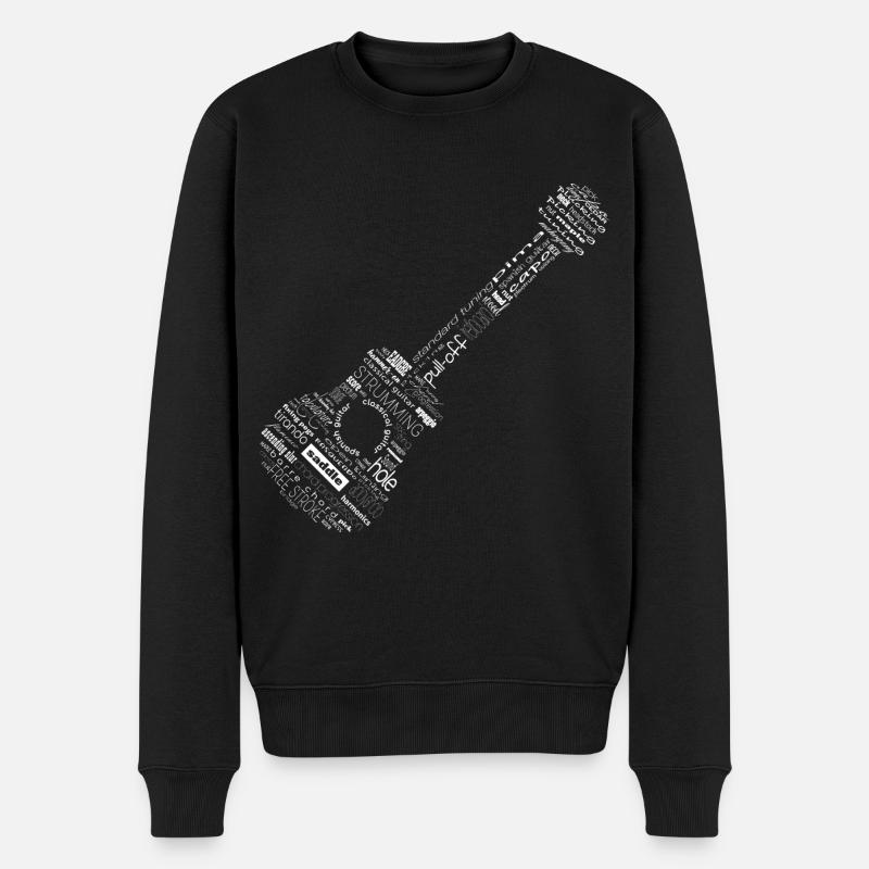 La guitare en paroles - Pull Premium bio Homme - noir