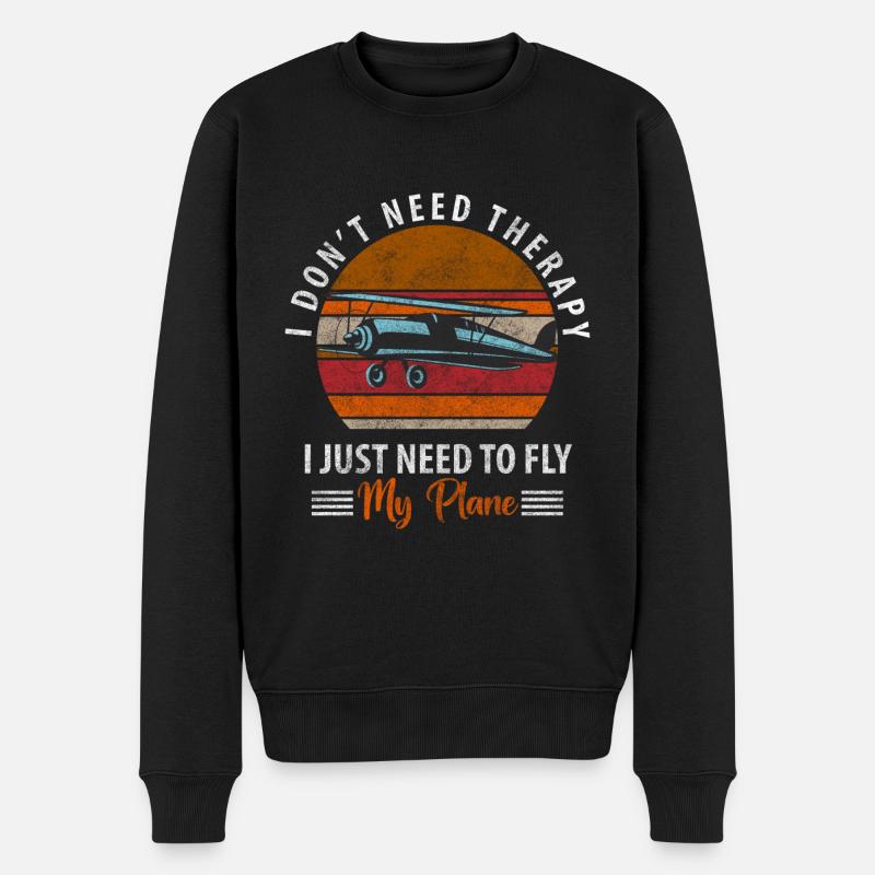 Pilot Modellbau Flugplatz - Männer Premium Bio Pullover - Schwarz