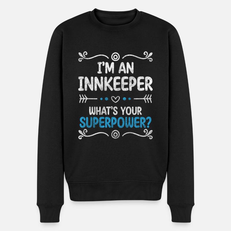 Wirt Party Bar Tabak - Männer Premium Bio Pullover - Schwarz