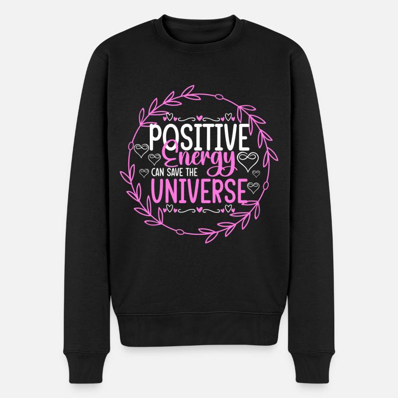 Positiv Stärke Selbstbewusstsein - Männer Premium Bio Pullover - Schwarz