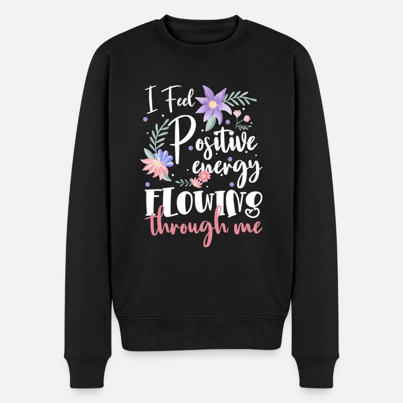 Positiv Optimistisch Eigenliebe - Männer Premium Bio Pullover - Schwarz