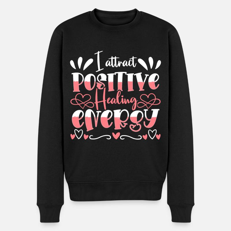 Motivation Optimistisch Meditation Selbstliebe - Männer Premium Bio Pullover - Schwarz