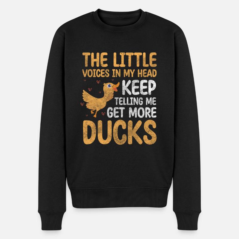 Entchen Wasservogel - Männer Premium Bio Pullover - Schwarz