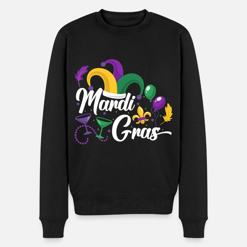 Mardi Gras Nouvelle-Orléans Mardi - Pull Premium bio Homme - noir