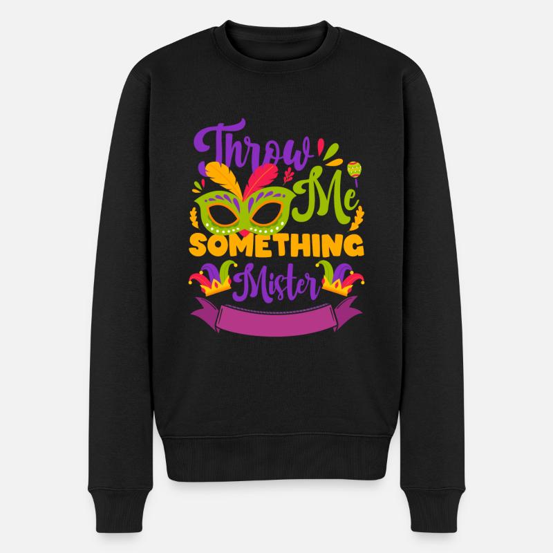 Karneval Feiern Bunt - Männer Premium Bio Pullover - Schwarz