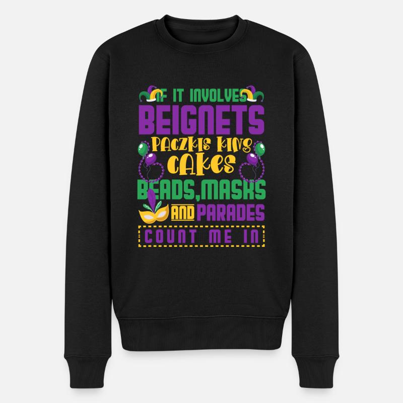 Karneval Parade Kette Straßenfest - Männer Premium Bio Pullover - Schwarz
