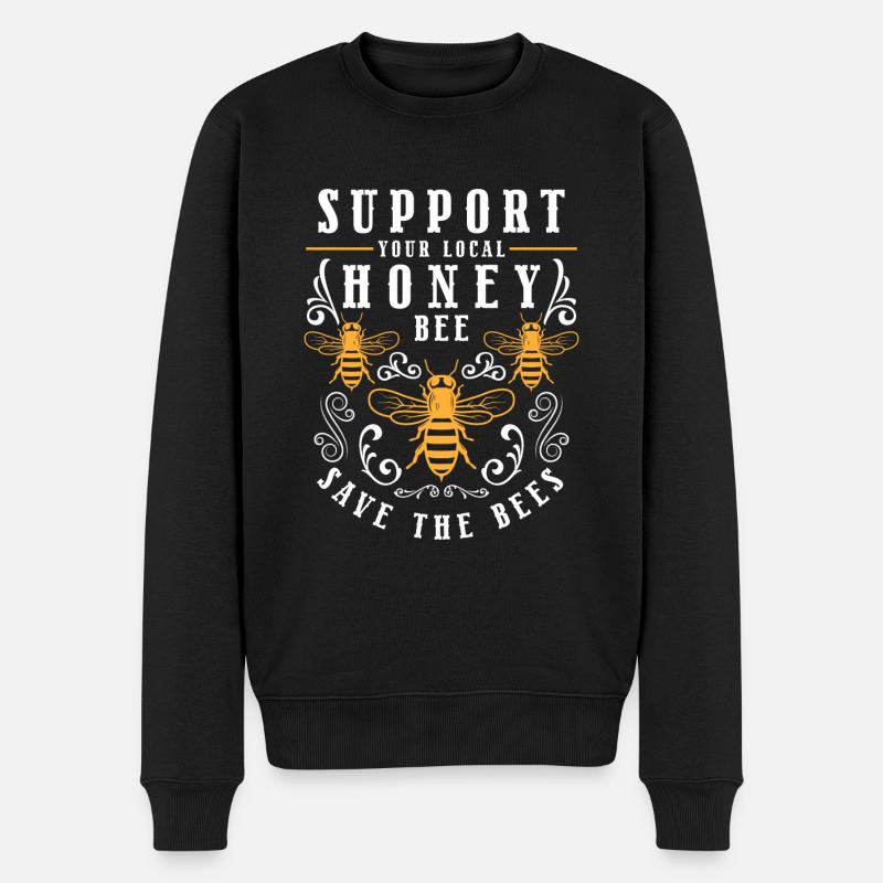 Honig Bienen Süß - Männer Premium Bio Pullover - Schwarz