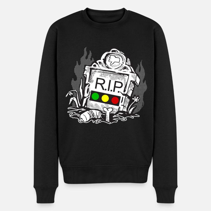 Ampel Ruhe in Frieden RIP - Männer Premium Bio Pullover - Schwarz