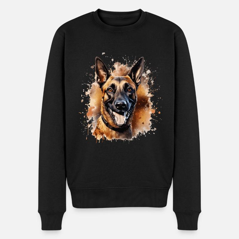 chien berger belge malinois - Pull Premium bio Homme - noir