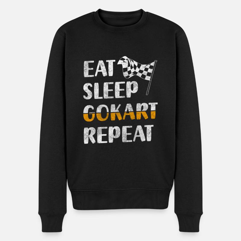 Gokart Kartbahn Karting - Männer Premium Bio Pullover - Schwarz