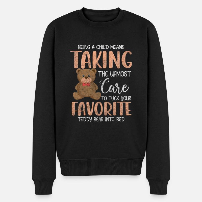 Kuscheltier Kind Niedlich - Männer Premium Bio Pullover - Schwarz