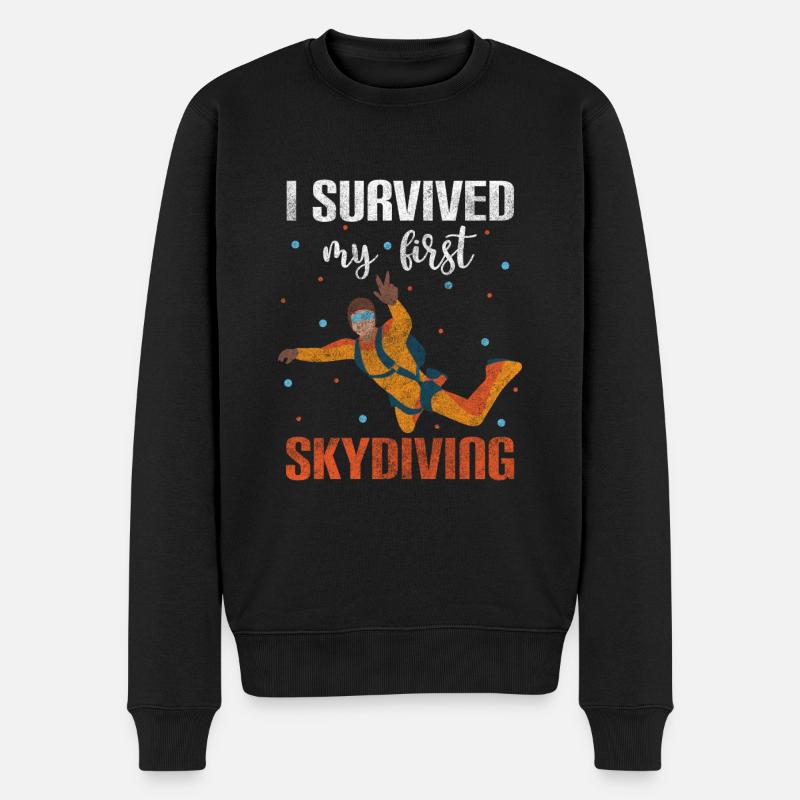 Skydiver Sky Freefall Base Jump - Men's Premium Organic Jumper - black