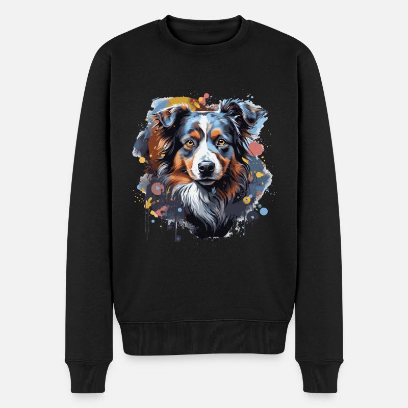 Australischer Schäferhund - Männer Premium Bio Pullover - Schwarz