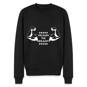 Unleash The Beast Gym Motivation - Men's Premium Organic Jumper - black - Front - Nico (187cm)