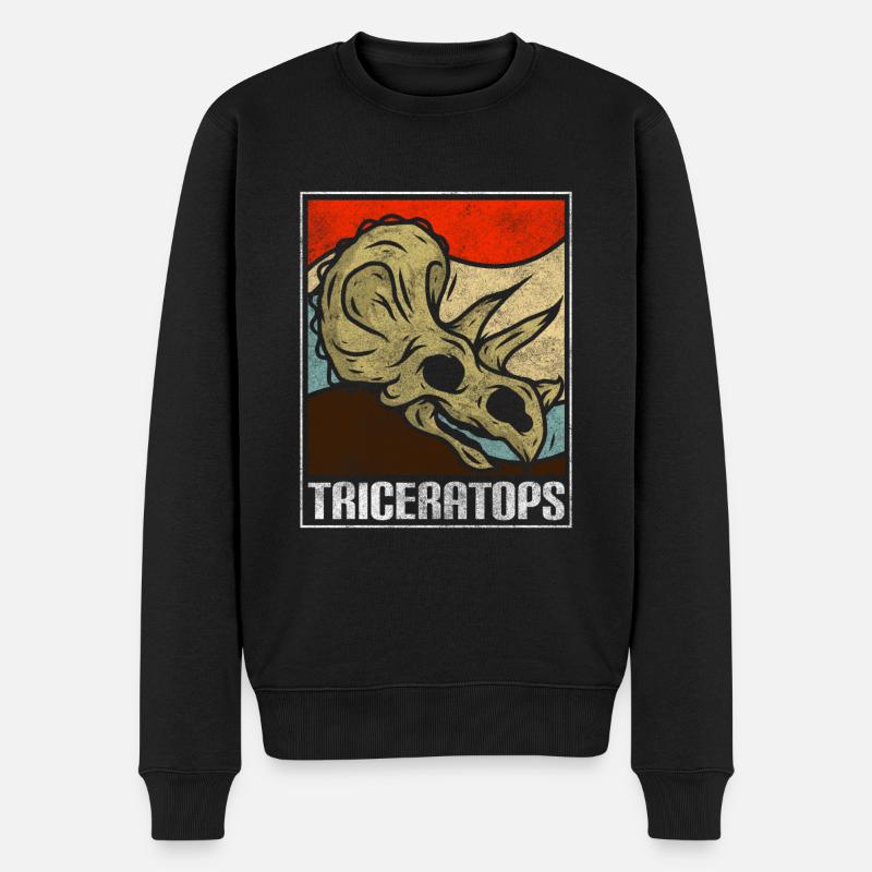 Dino Urzeit Stegosaurus Dinos - Männer Premium Bio Pullover - Schwarz