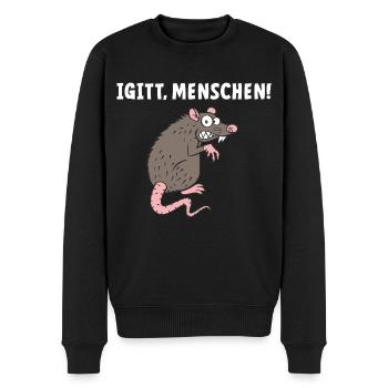 Igitt Menschen - Männer Premium Bio Pullover - Schwarz - Vorne - Nico (187cm)