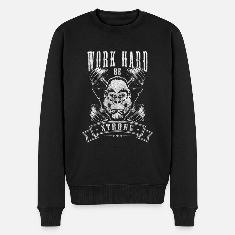 Stärke Silberrücken Dschungel Banane - Männer Premium Bio Pullover - Schwarz