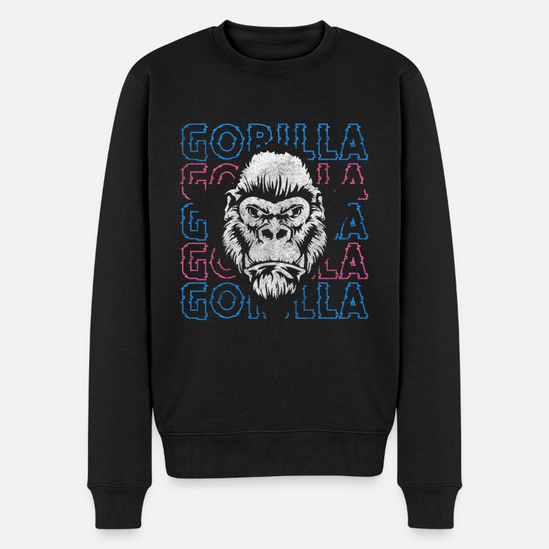 Starch silverback monkey chimpanzee - Men's Premium Organic Jumper - black