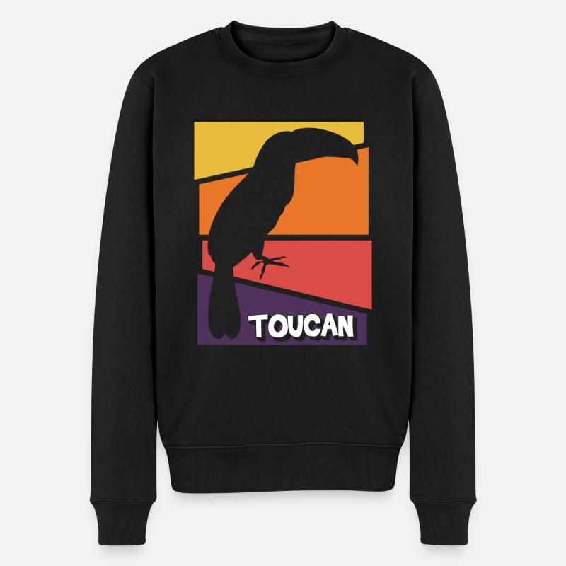 Vogel Urlaub Urwald - Männer Premium Bio Pullover - Schwarz