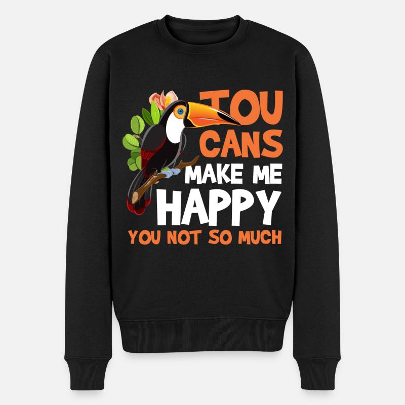 Toucan Tier Exotisch - Männer Premium Bio Pullover - Schwarz
