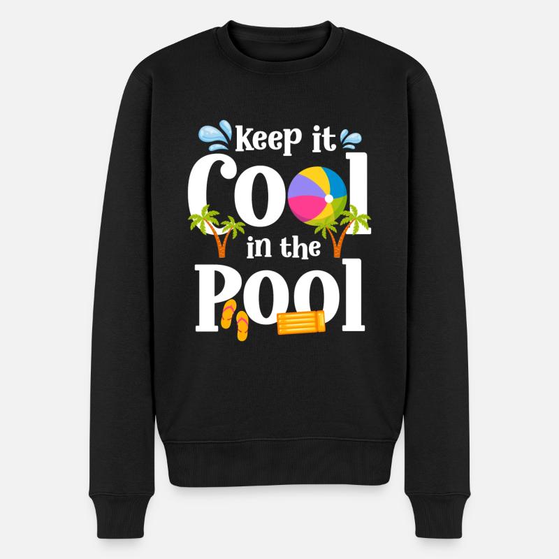Pool Pool Party Schwimmer Freizeit - Männer Premium Bio Pullover - Schwarz