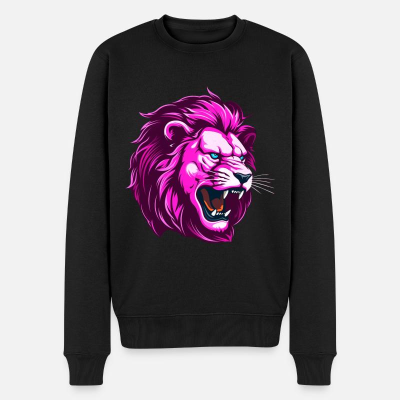 Tête de Lion Rose - Pull Premium bio Homme - noir