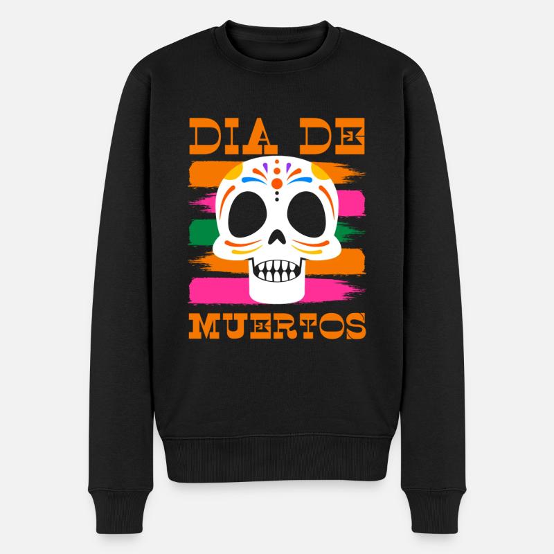 Mexiko Bunt Knochen Ehre - Männer Premium Bio Pullover - Schwarz