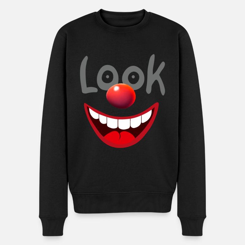 Clown Look - Männer Premium Bio Pullover - Schwarz