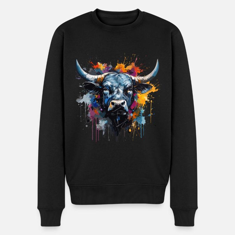 Vache combat, vache d'hérens valais suisse - Pull Premium bio Homme - noir