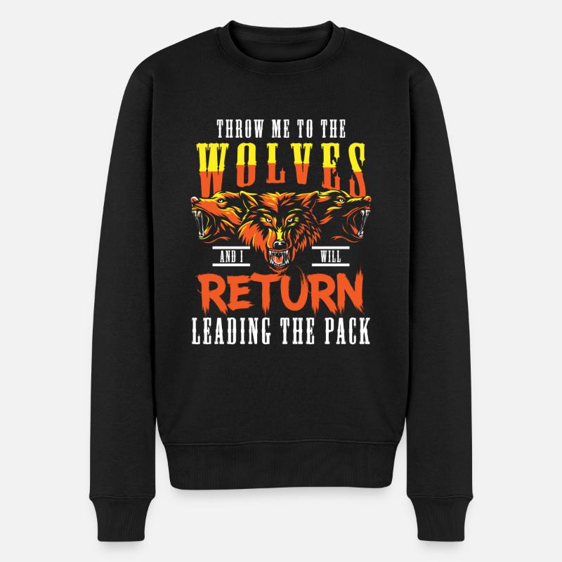Wolf Meute de loups sauvages - Pull Premium bio Homme - noir