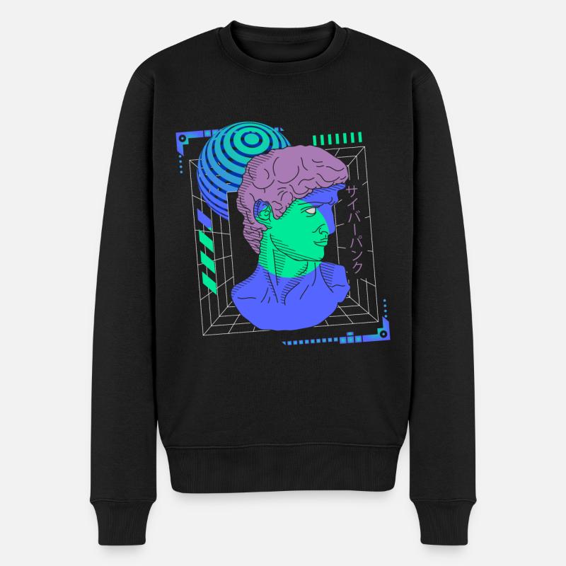 Cyborg Streetwear Synthwave Science-fiction - Pull Premium bio Homme - noir